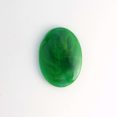 German Plastic Flat Back Buff Top Cabochon - Oval 25x18MM JADE MATRIX