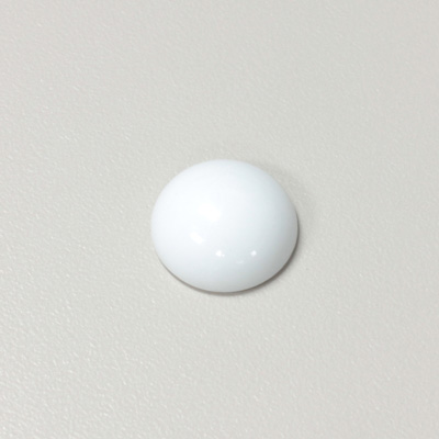 Plastic Flat Back Opaque Cabochon - Round 15MM CHALKWHITE