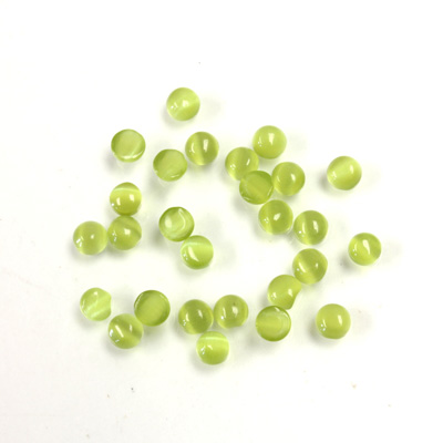 Fiber-Optic Cabochon - Round 03MM CAT'S EYE OLIVE