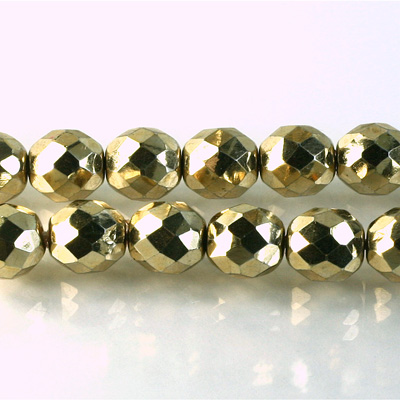 Czech Glass Fire Polish Bead - Round 10MM Full Coated AURUM