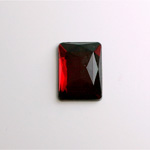 Glass Flat Back Foiled Rauten Rose - Cushion 18x13MM GARNET