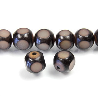 Buri Bead - Smooth Cube 08x8MM NATURAL/Dyed