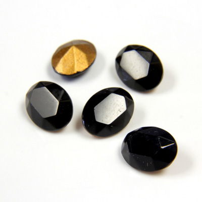 Swarovski Crystal Point Back Tin Table Cut (TTC) Fancy Stone - Oval 08x6MM JET
