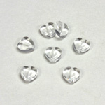 Czech Pressed Glass Bead - Smooth Heart 08x8MM CRYSTAL