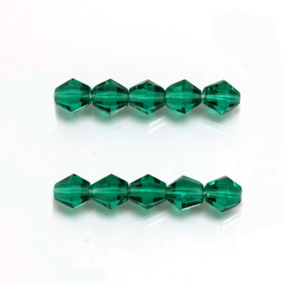 Czech Glass Fire Polished Bead - Bicone 06MM EMERALD