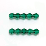 Czech Glass Fire Polished Bead - Bicone 06MM EMERALD