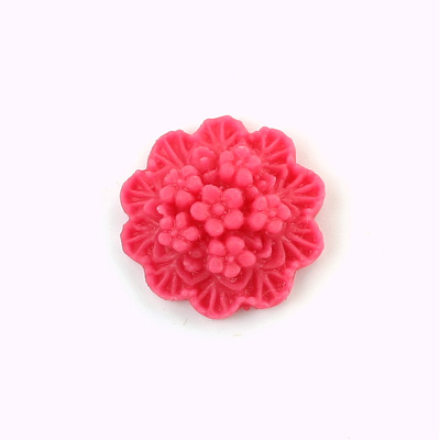 Plastic Carved Flower - Cluster 20MM Matte DK PINK