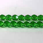 Czech Glass Fire Polish Bead - Round 07MM LT EMERALD