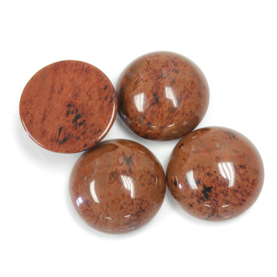 Gemstone Cabochon - Round 15MM RED OBSIDIAN