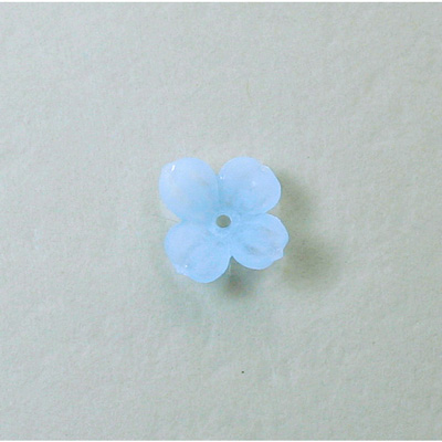 Plastic Flower with Center Hole - 12MM MATTE LT SAPPHIRE
