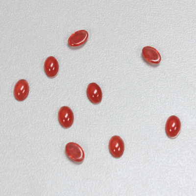 Plastic Flat Back Opaque Cabochon - Oval 06x4MM CORNELIAN