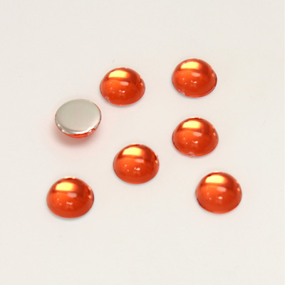 Plastic Flat Back Foiled Cabochon - Round 07MM HYACINTH