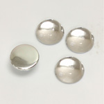 Plastic Flat Back Foiled Cabochon - Round 12MM CRYSTAL