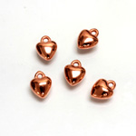 Metalized Plastic Pendant- Smooth Heart 08MM COPPER