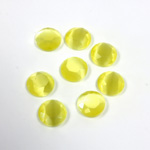 Fiber-Optic Flat Back Stone with Faceted Top and Table - Round 07MM CAT'S EYE YELLOW