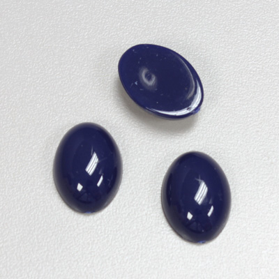 Plastic Flat Back Opaque Cabochon - Oval 18x13MM LAPIS BLUE