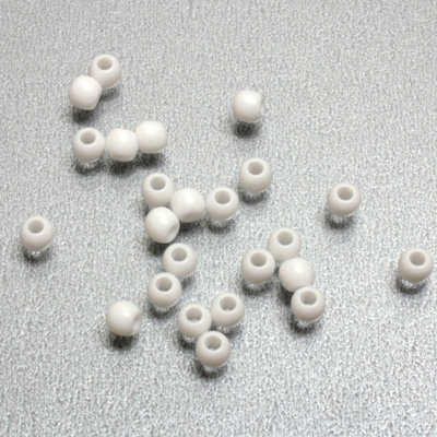 Plastic Bead - Opaque Color Smooth Round 04MM WHITE