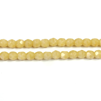 Czech Glass Fire Polish Bead - Round 04MM DK IVORY