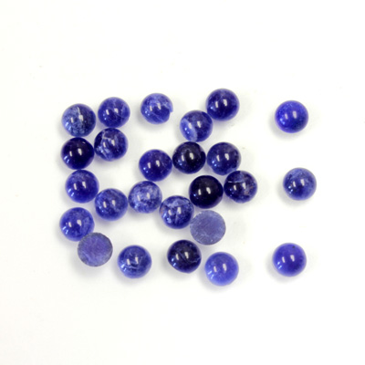 Gemstone Cabochon - Round 04MM HOWLITE DYED LAPIS