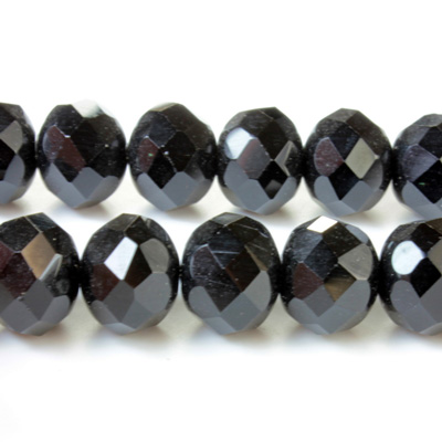 Chinese Cut Crystal Bead - Rondelle 08x10MM JET