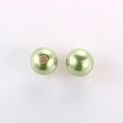 Czech Glass Pearl 1-Hole Ball - 12MM LT OLIVE 70457