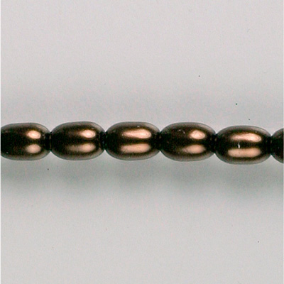 Czech Glass Pearl Bead - Oval 06x4MM DARK BROWN 70419