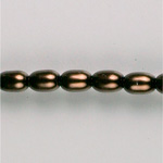 Czech Glass Pearl Bead - Oval 06x4MM DARK BROWN 70419