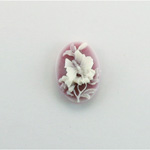 Plastic Cameo - Butterfly Oval 18x13MM WHITE ON AMETHYST FS