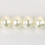 Czech Glass Pearl Bead - Snail Shell 10MM OFF-WHITE