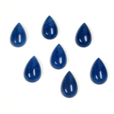 Gemstone Flat Back Cabochon - Pear 10x6MM QUARTZ DYED #39 BLUE