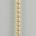 Czech Glass Pearl Large Hole Bead - Round 04MM CREME 70414