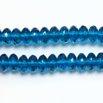 Czech Glass Fire Polish Bead - Rondelle Donut 07x4MM CAPRI BLUE