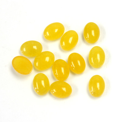 Gemstone Flat Back Cabochon - Oval 08x6MM QUARTZ DYED #38 AMBER