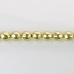 Czech Glass Pearl Bead - Round Faceted Golf 6MM LT OLIVE 70457