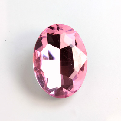 Cut Crystal Point Back Fancy Stone Foiled - Oval 30x22MM LT ROSE