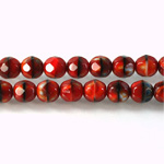 Czech Glass Fire Polish Bead - Round 07MM TIGEREYE RED