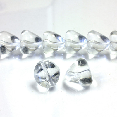 Czech Pressed Glass Bead - Baroque 12x11MM CRYSTAL