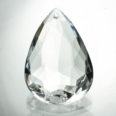 Plastic Pendant -Transparent Faceted Pear 48x28MM CRYSTAL