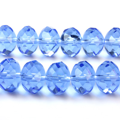 Chinese Cut Crystal Bead - Rondelle 08x10MM LIGHT SAPPHIRE