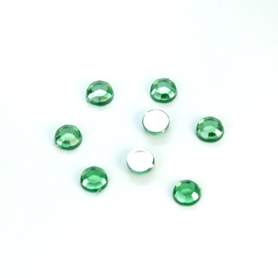 Plastic Flat Back Foiled Rose Cut Rhinestone - Round 05MM (21ss)   PERIDOT