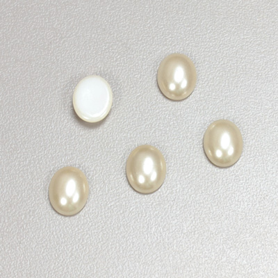 Glass Medium Dome Cabochon Pearl Spray Finish - Oval 10x8MM KISKA