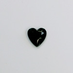 Glass Flat Back Rose Cut Opaque Stone - Heart 09x8MM JET