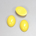 Plastic Flat Back Opaque Cabochon - Oval 18x13MM BRIGHT YELLOW