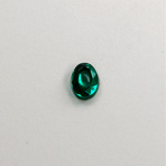 Glass Flat Back Rose Cut Faceted Foiled Stone - Oval 08x6MM EMERALD