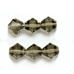 Czech Glass Fire Polished Bead - Bicone 10MM BLACK DIAMOND