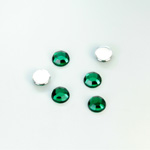 Plastic Flat Back Foiled Chaton Rose - Round 30SS EMERALD