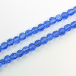 Czech Pressed Glass Bead - Melon Ribbed Round 5MM SAPPHIRE