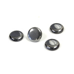 Glass Low Dome Buff Top Cabochon - Round 09MM HEMATITE