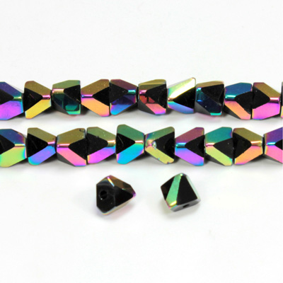 Cut Crystal Bead - V-Cut 06MM JET IRIS