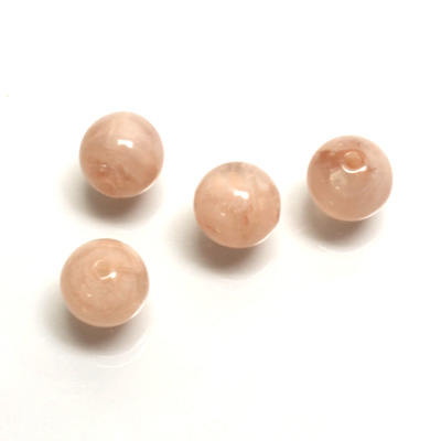 Plastic  Bead - Mixed Color Smooth Round 10MM LT ROSE QUARTZ